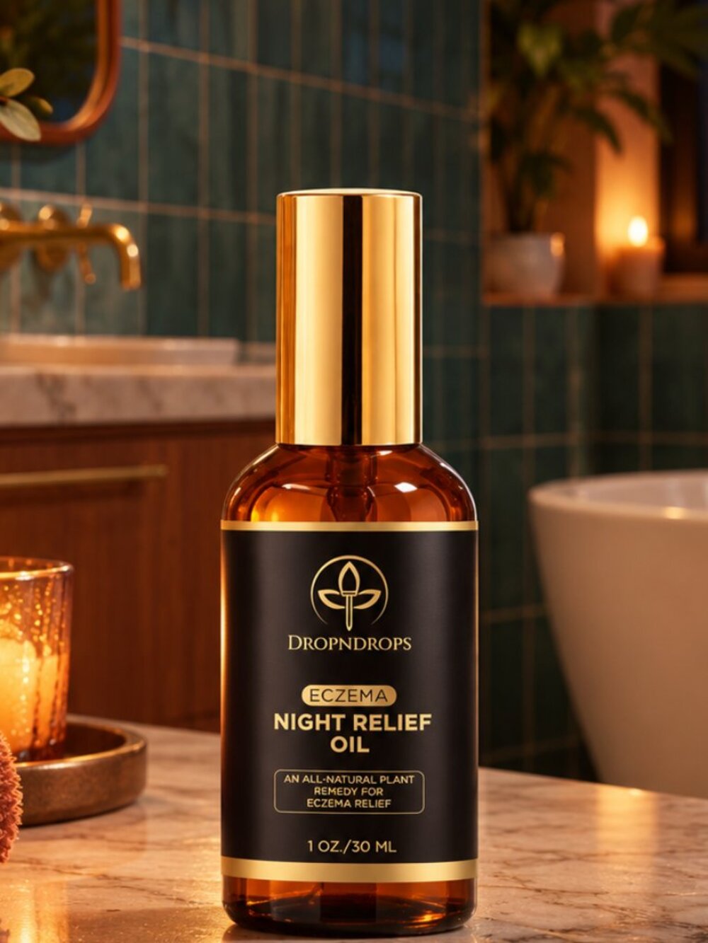 Handcrafted Botanical Facial/Body Eczema Relief Night Oil/ Nourishing, 1 Oz